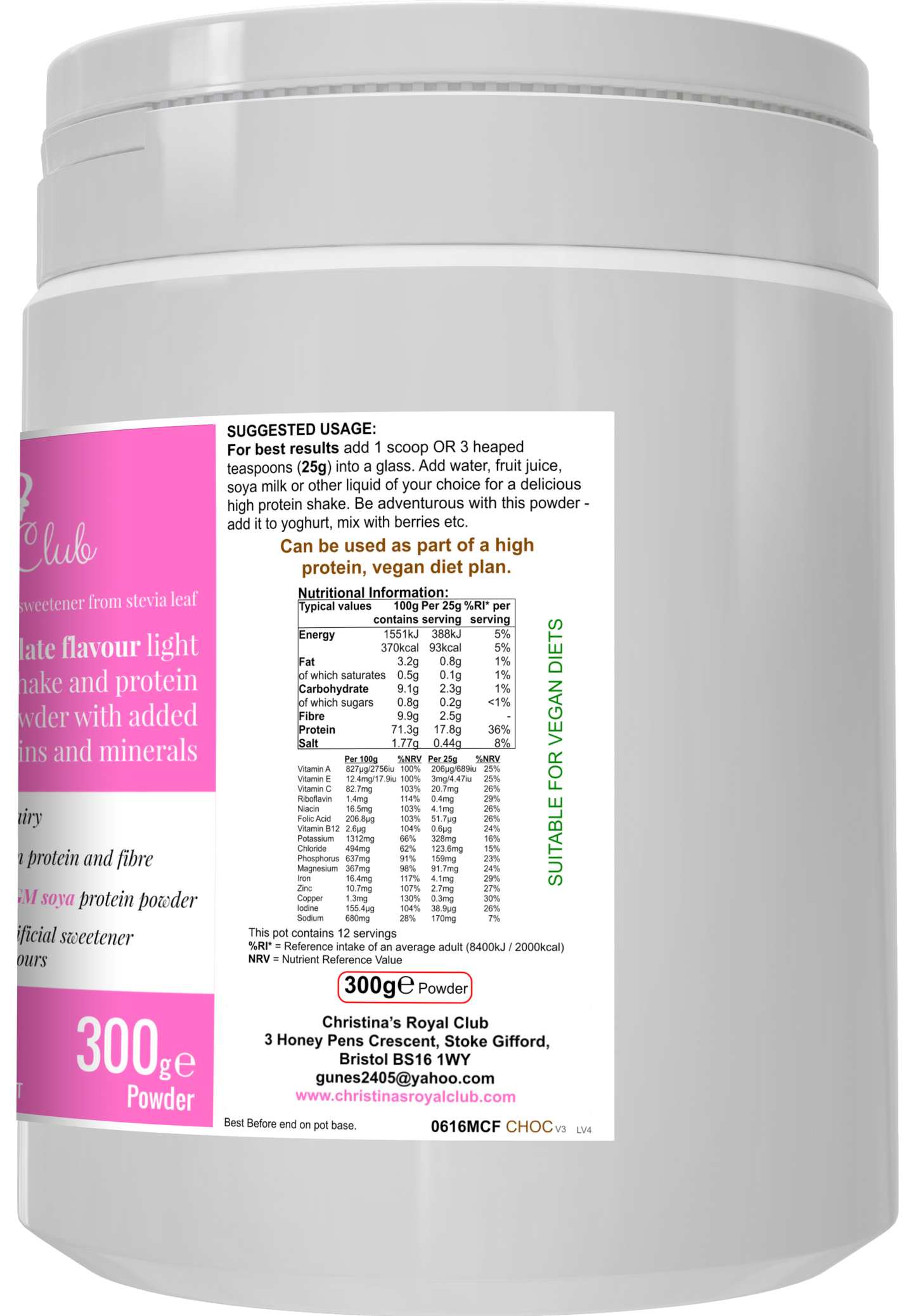 Queens chocolate nutrition shake